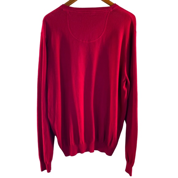 Foxcroft NWT Red V-Neck 90% Cotton 10% Cashmere Long Sleeve Sweater in Size XL - Picture 3 of 11